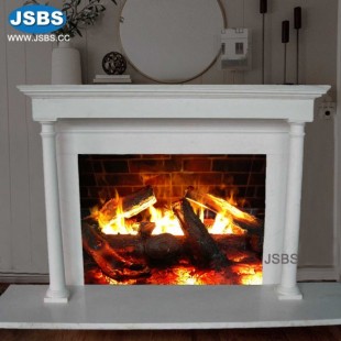 Pure White Contemporary Mantel , JS-FP224